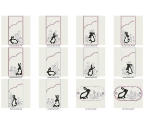 Stickserie ITH - Bunnies in the garden Bestecktaschen